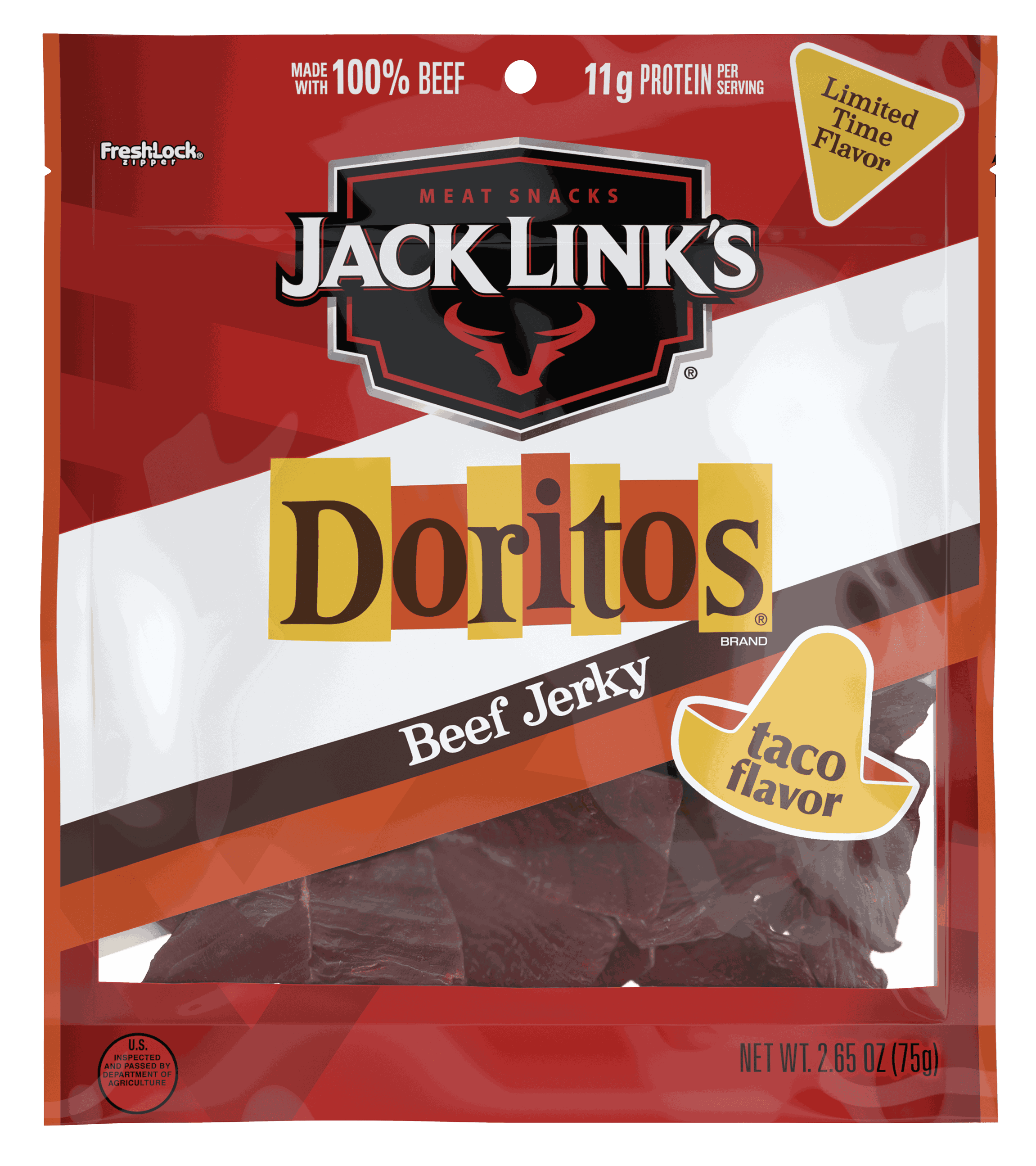 Bag of TACO FLAVORED BEEF JERKY