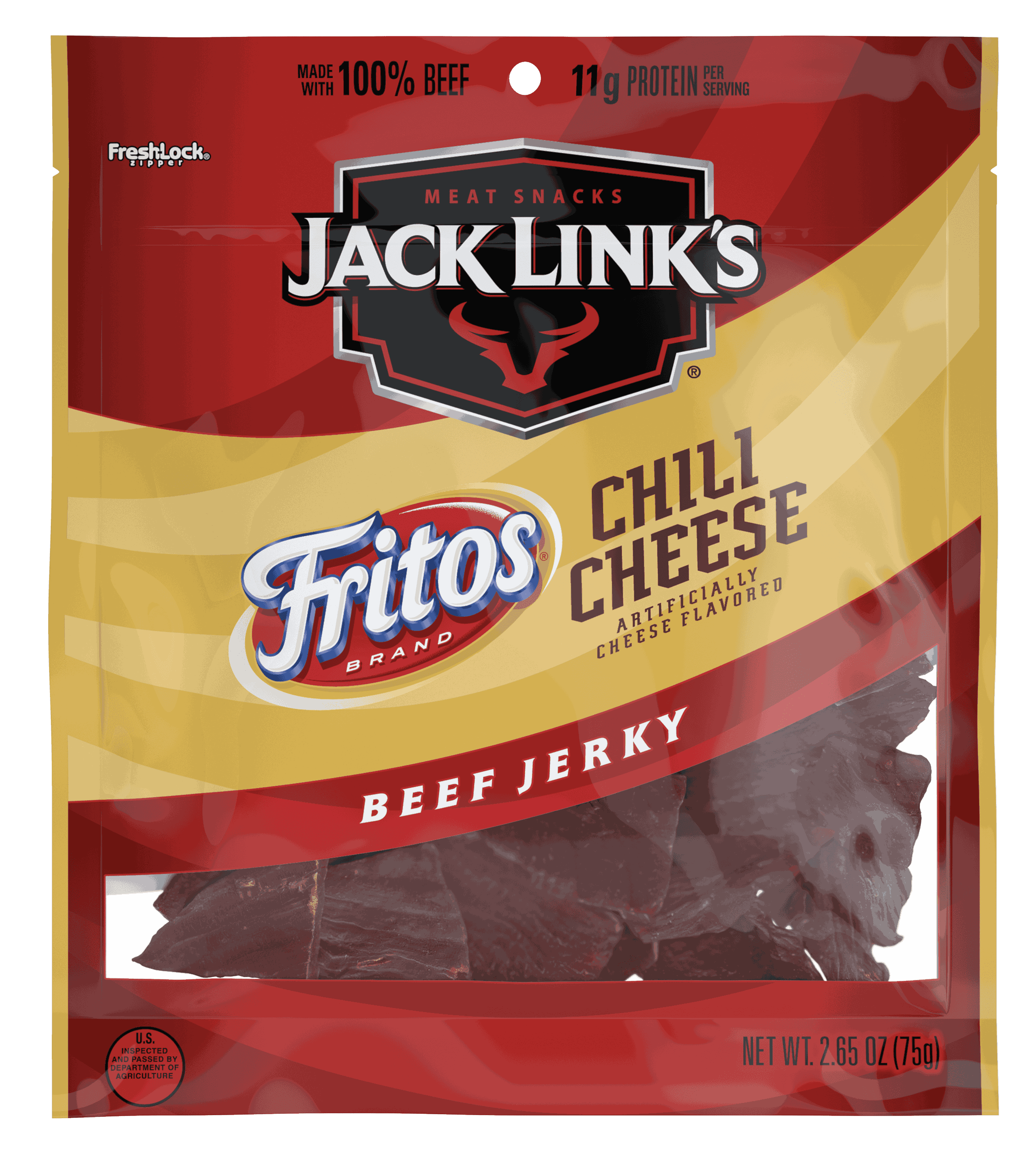 Bag of CHILI CHEESE FLAVORED BEEF JERKY