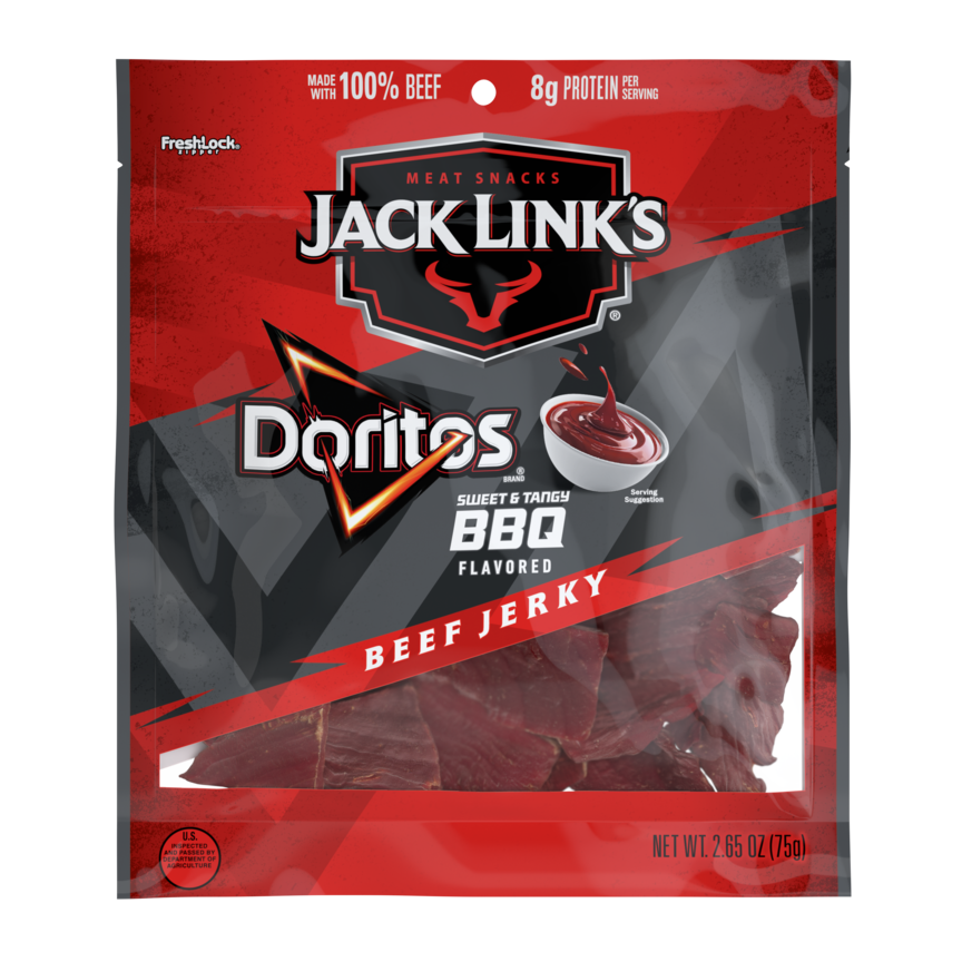 Bag of SWEET & TANGY BBQ FLAVORED BEEF JERKY